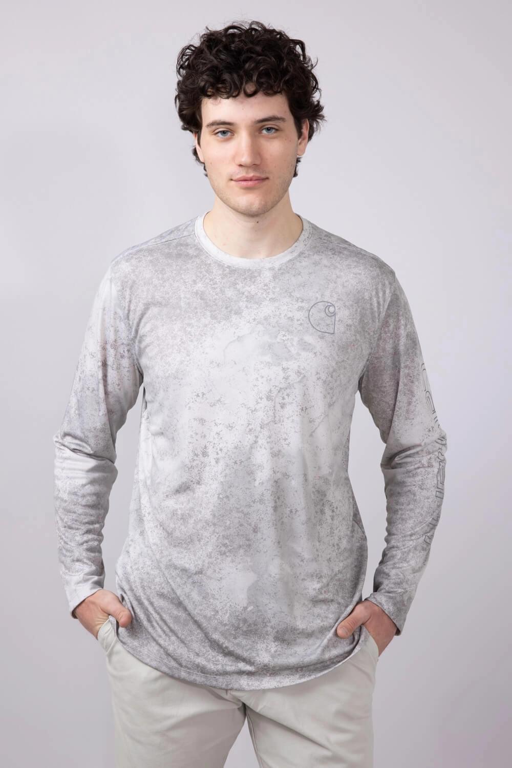 Carhartt Force Sun Defender Print T-Shirt for Men in Grey | 106779-EA0-LTGRY Relaxed Layers Fashionable Option