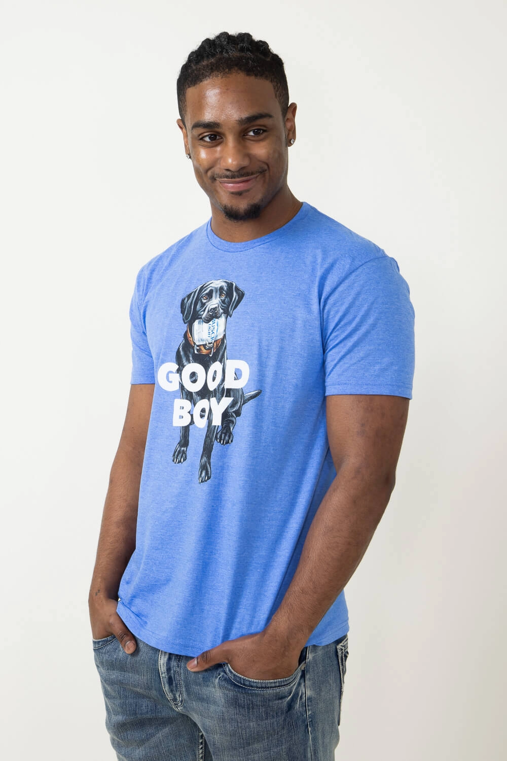 Busch Light Good Boy T-Shirt for Men in Royal Blue | 3363-ROYALBLUE Yoga flexibility Chic and Soft