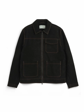 Suede Hardwick Jacket Suede Black Extended Coverage Water Repellent Finish