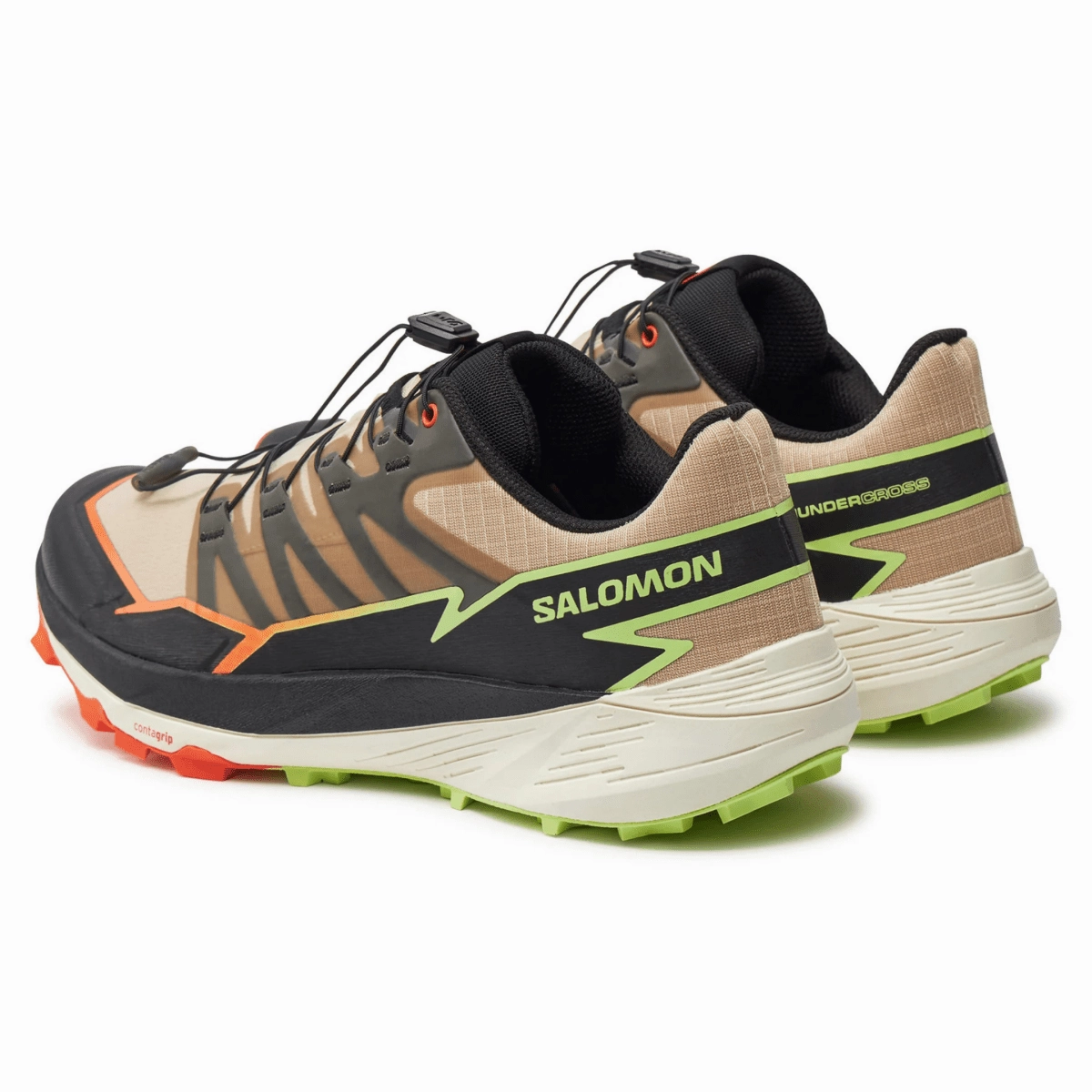 Salomon Men's Thundercross Safari/Red Orange/Sharp Green Running Trails