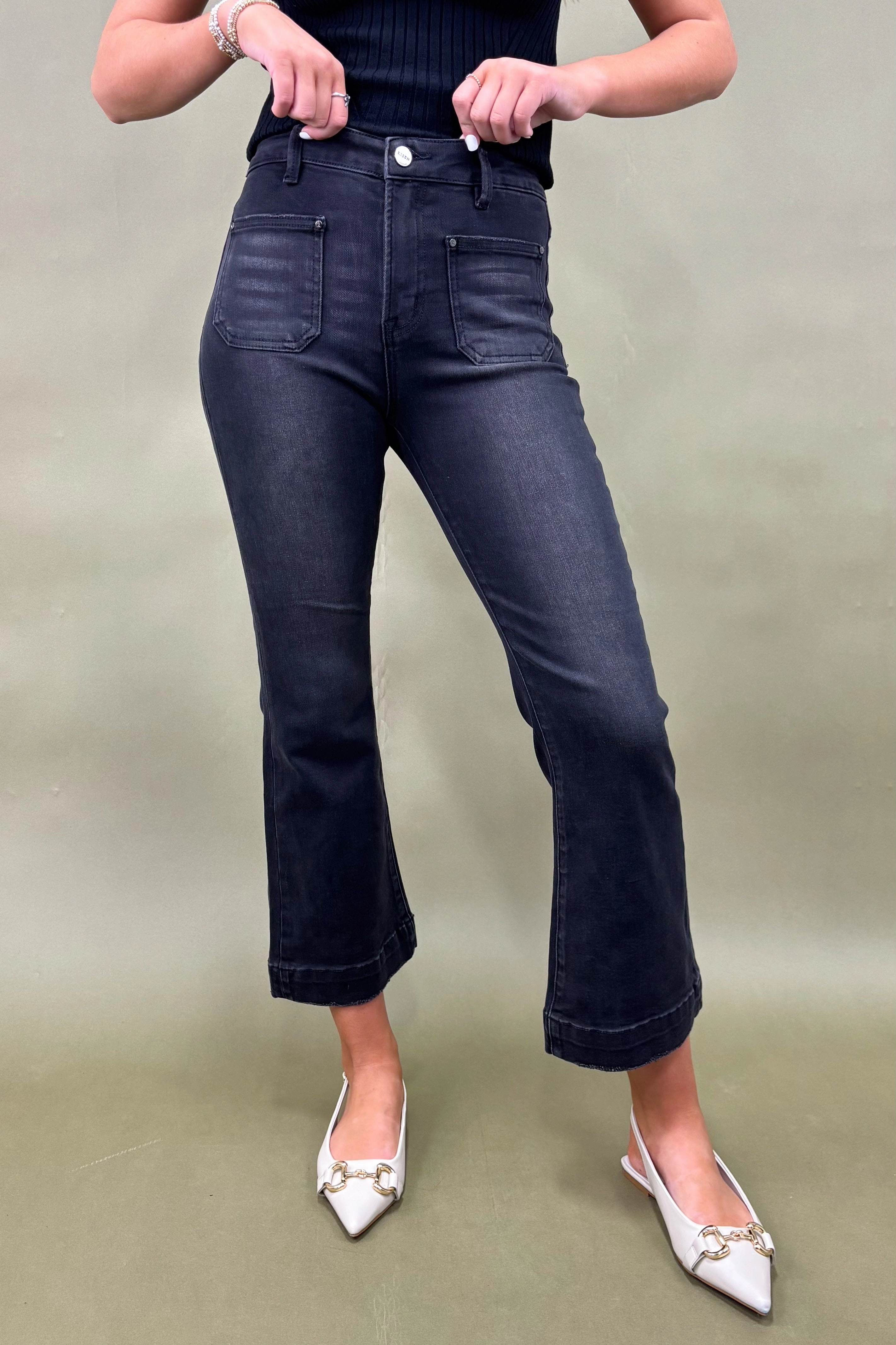 Low Profile Design Stain Release Finish The Kaia Flare Jean