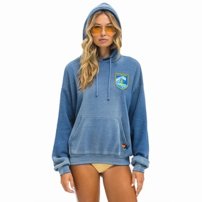 Surfer Wave Patch Pullover Relaxed Hoodie (Faded Water) Cool Outfit shoe accents