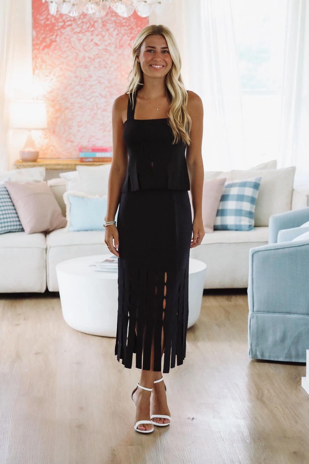 Light Reflective Printing Tangerine Glow Crop Top - Black