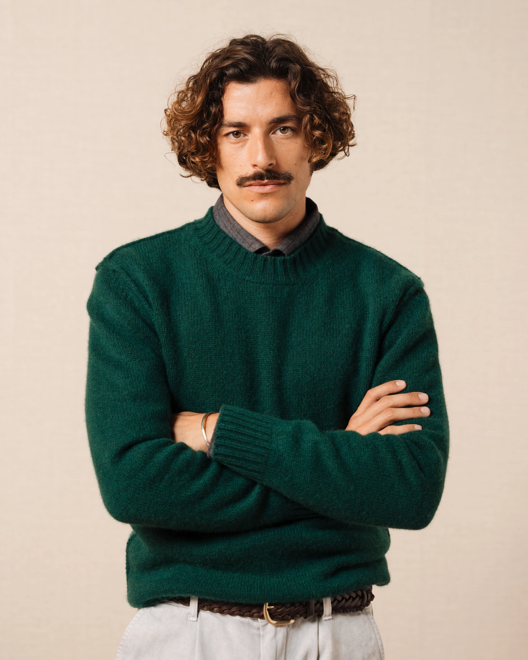 Breno Everyday Neutral Tonal Stitching Detail