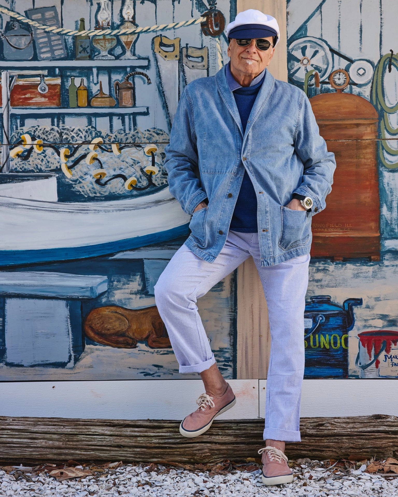 Lightweight Fabric Moisture Wicking Inner Layer Brittany Work Jacket in Light Wash Denim