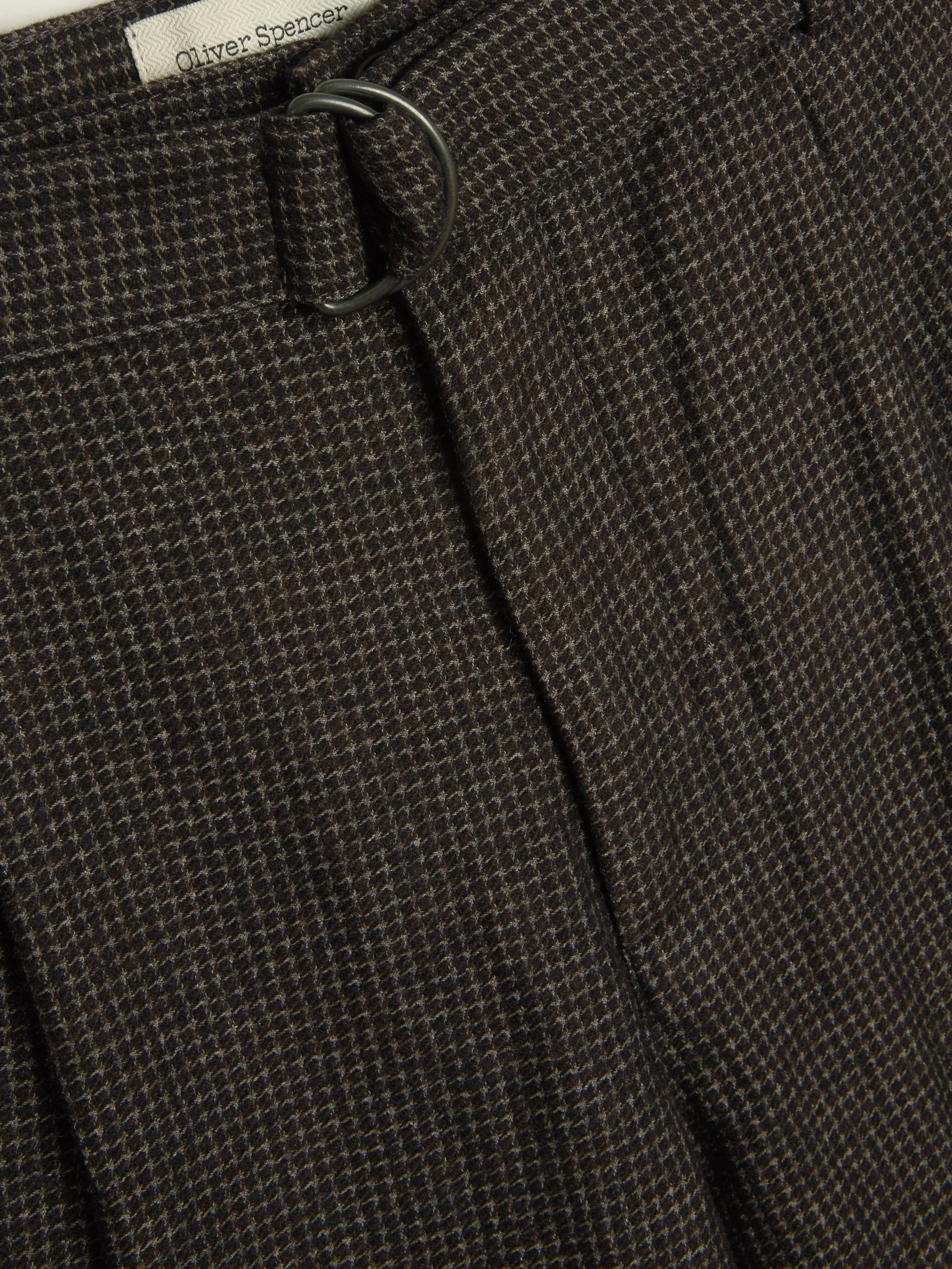 Belted Trousers Lowery Brown Double Stitched