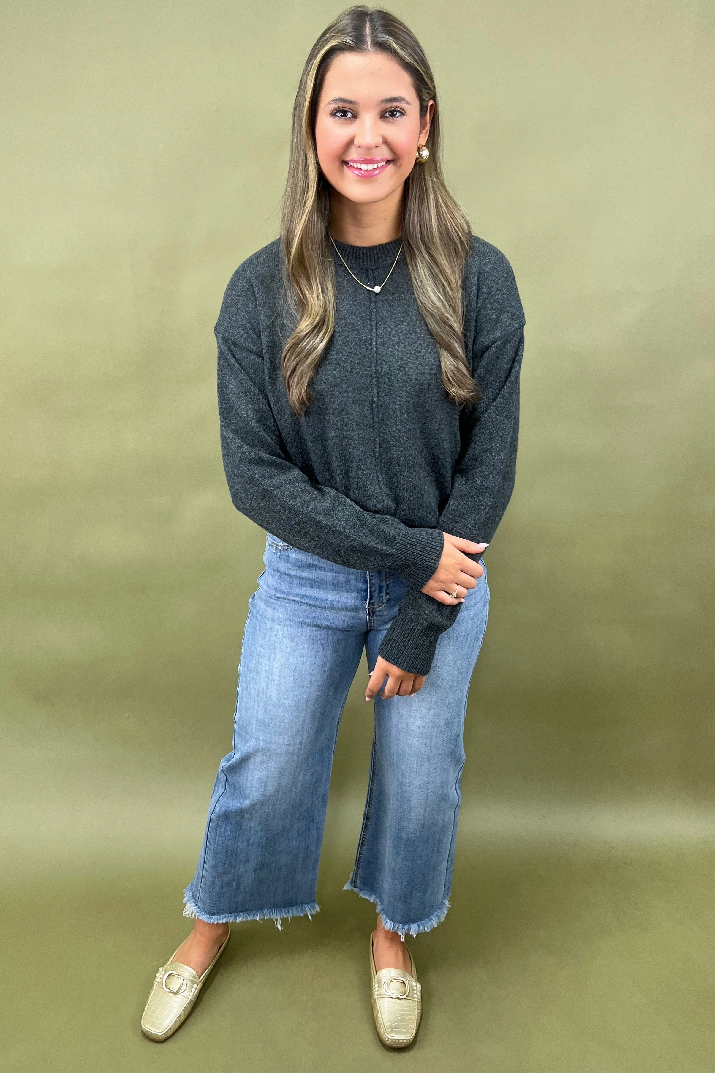 The Charcoal Charm Sweater Easycare