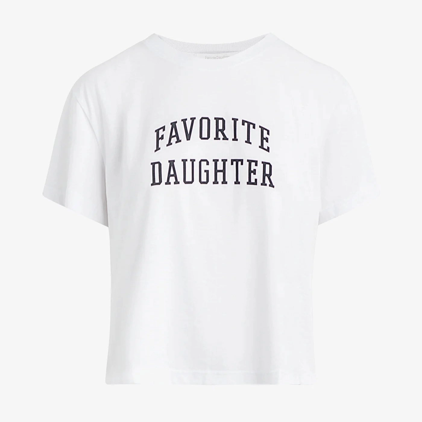 PaddedInsulation Temperature Regulating Fabric The Cropped Collegiate Tee (White   Navy)