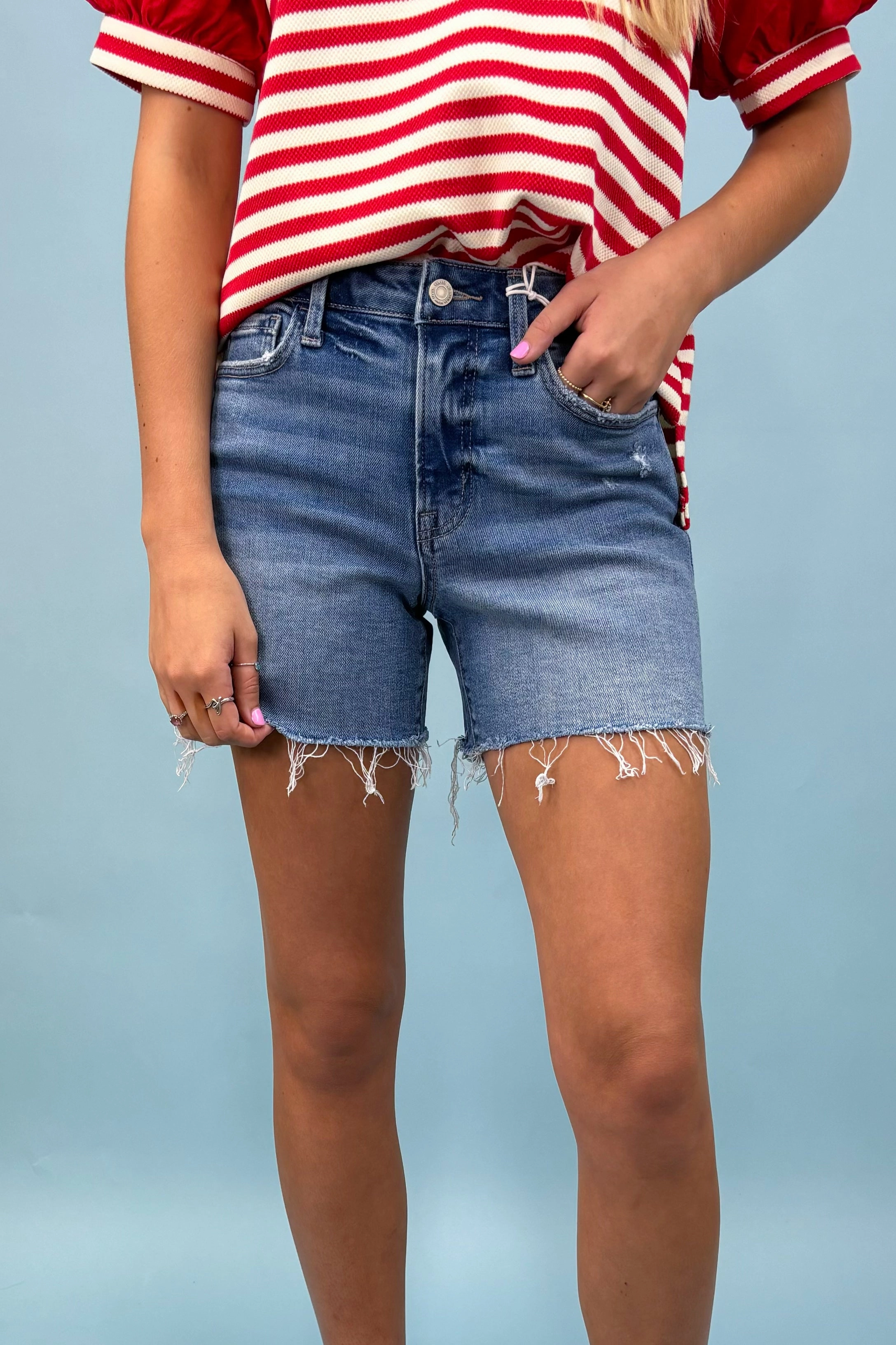 Outdoor Comfort Fit The Daisy High Rise Denim Shorts