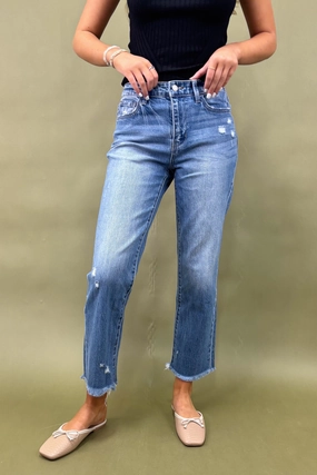 Outfit Staple smooth zipper The Evangeline Crop Jean