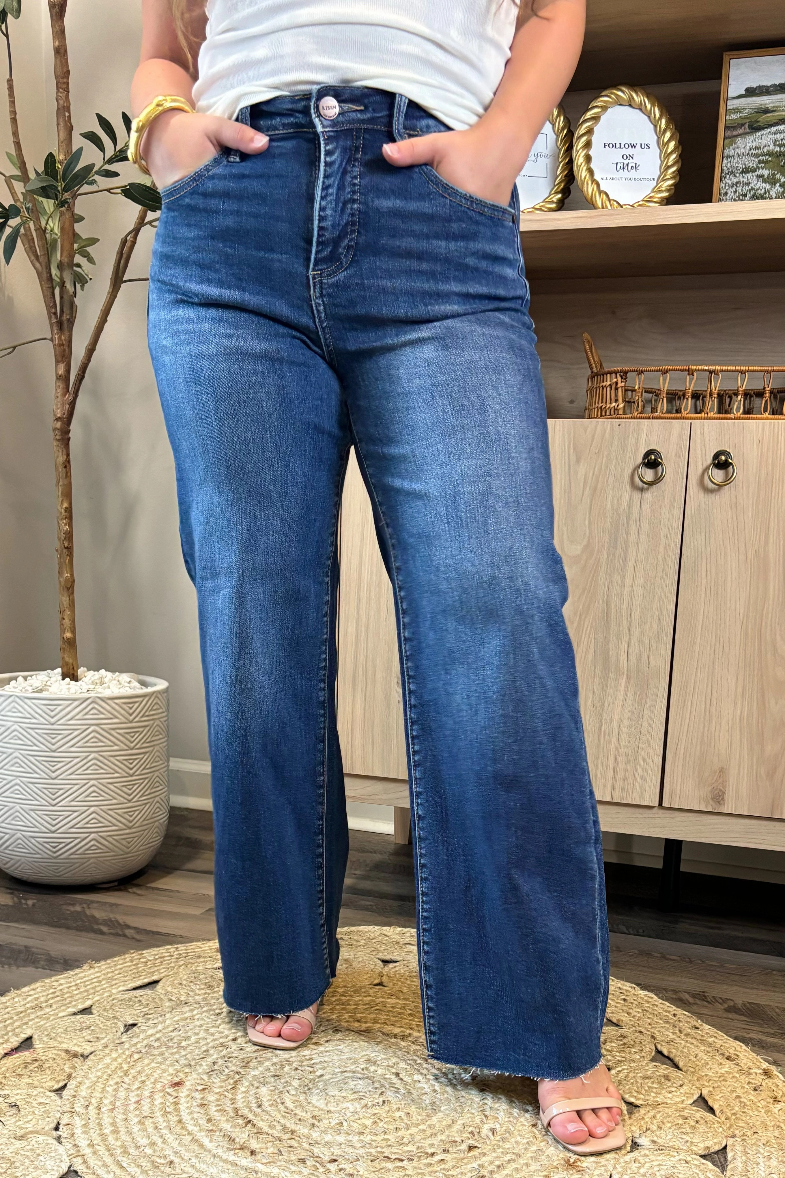 ReflectiveAccentDetails The Kailani Crop Wide Leg Jean