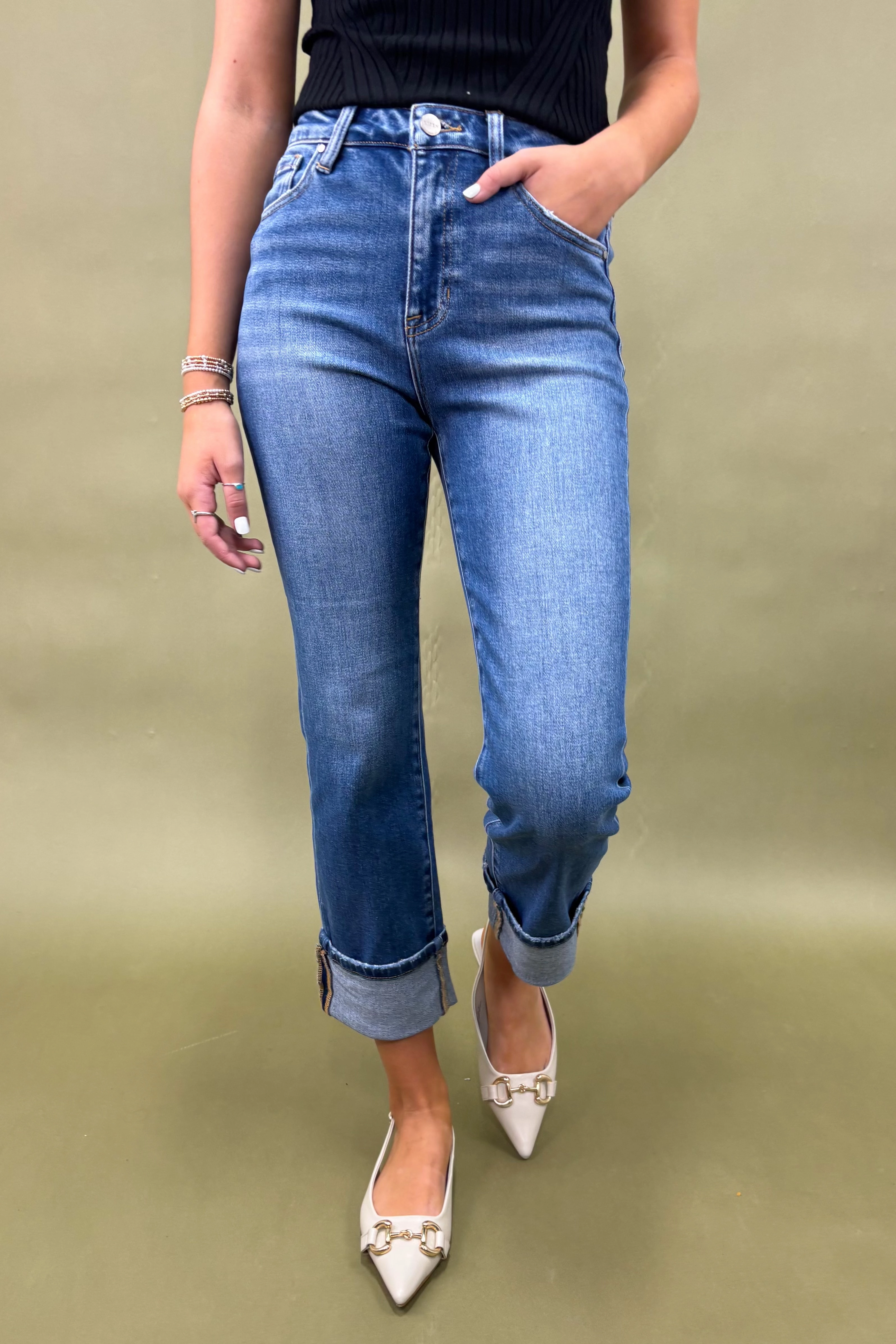 ReinforcedSeams Flexible Durability The Kendall High-Rise Jeans