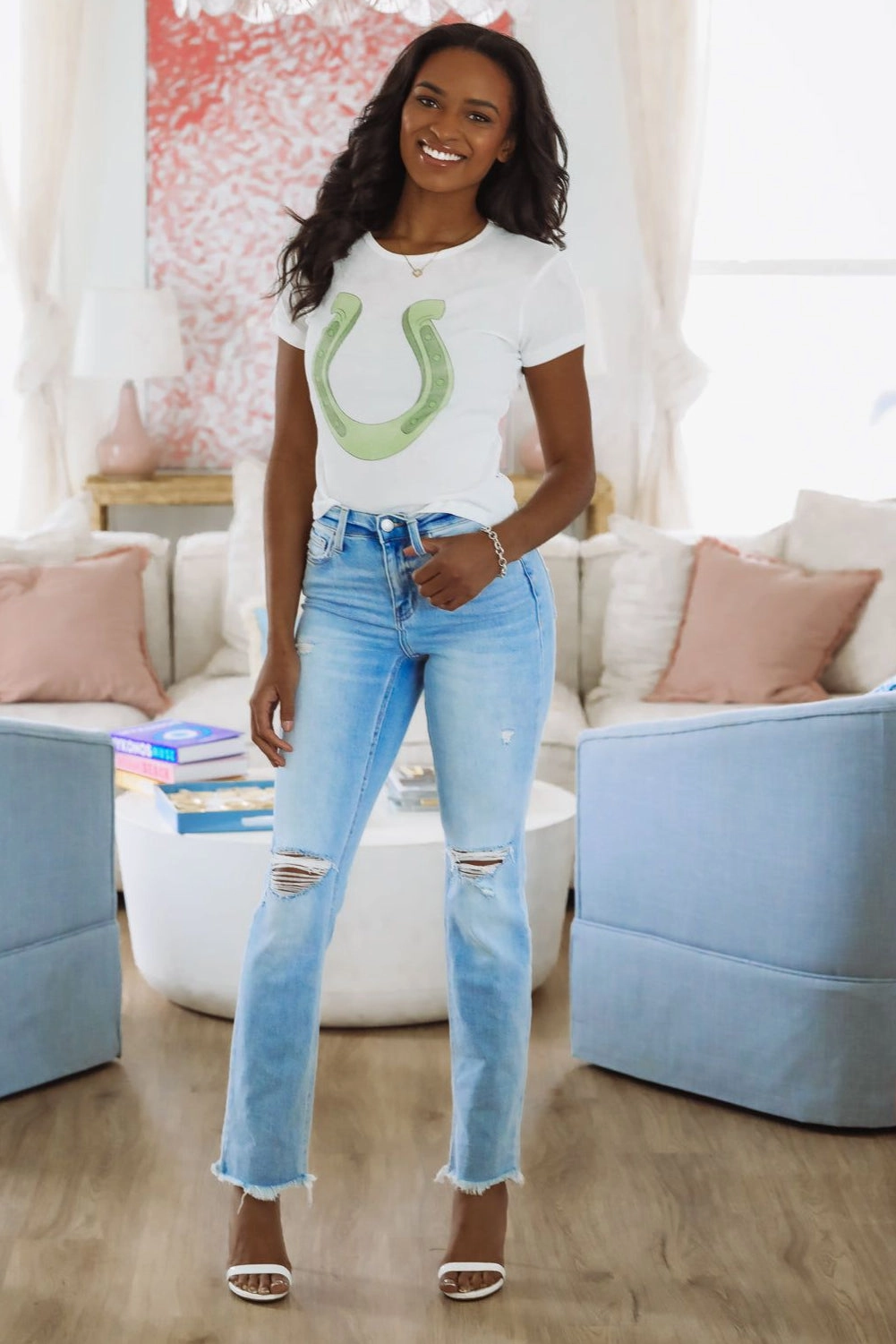 The Laundry Room Lucky Gal Crop Top - White Luxurious Feel OdorControl