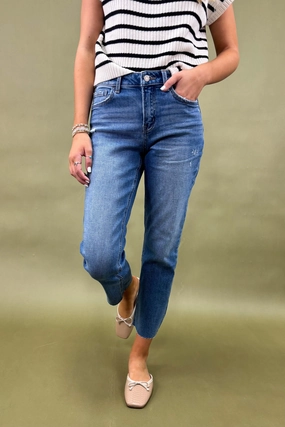 The Maren  Mid Rise Ankle Straight Jeans Essential Comfort QuickReleaseClosures