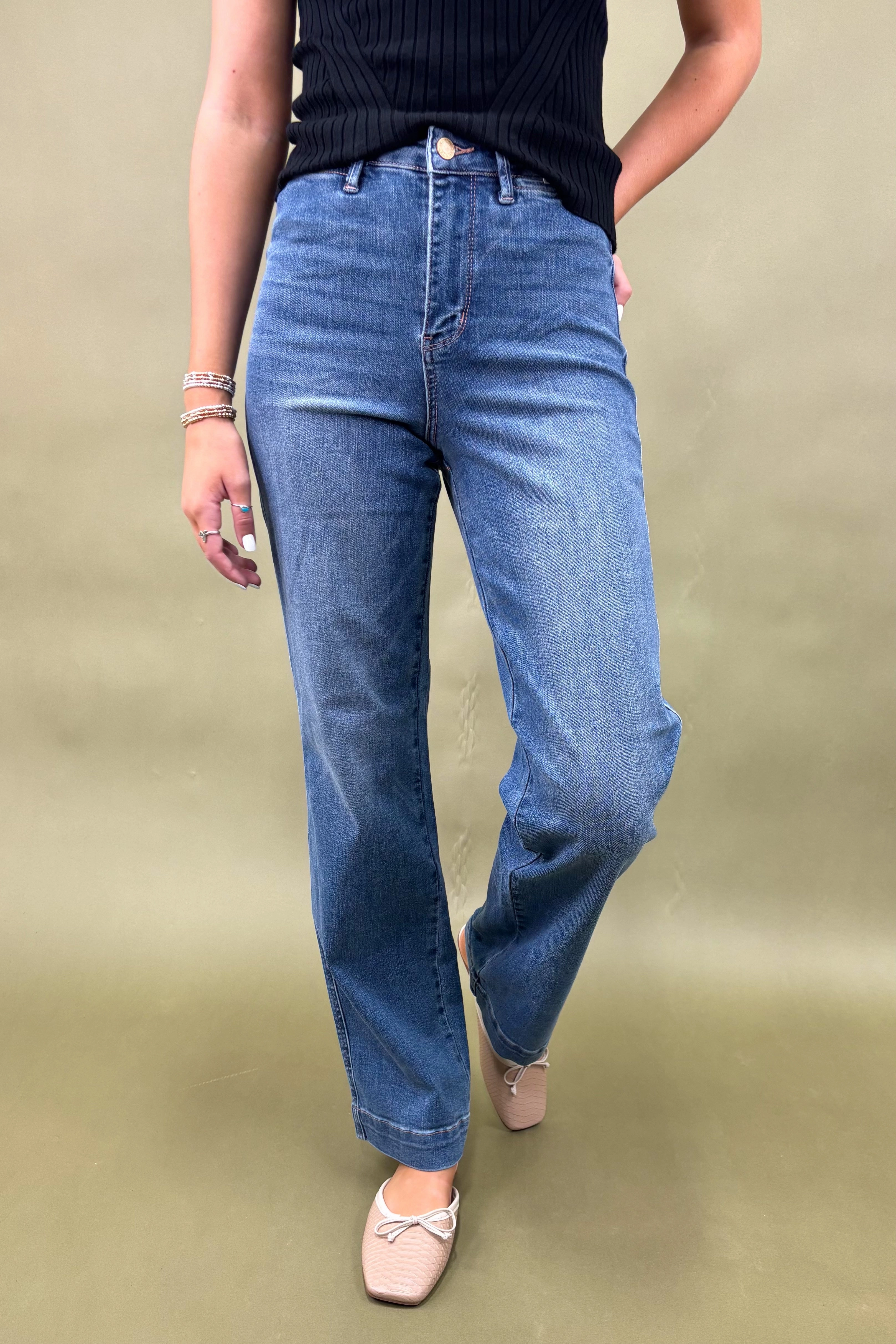 The Marjorie High Waisted Jeans Quality Material Core Basic