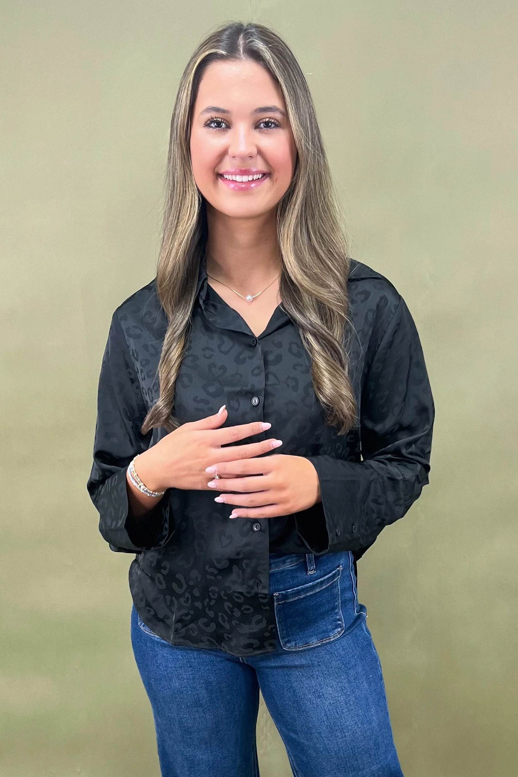 Organic Cotton Blend HighElasticity The Midnight Leopard Top