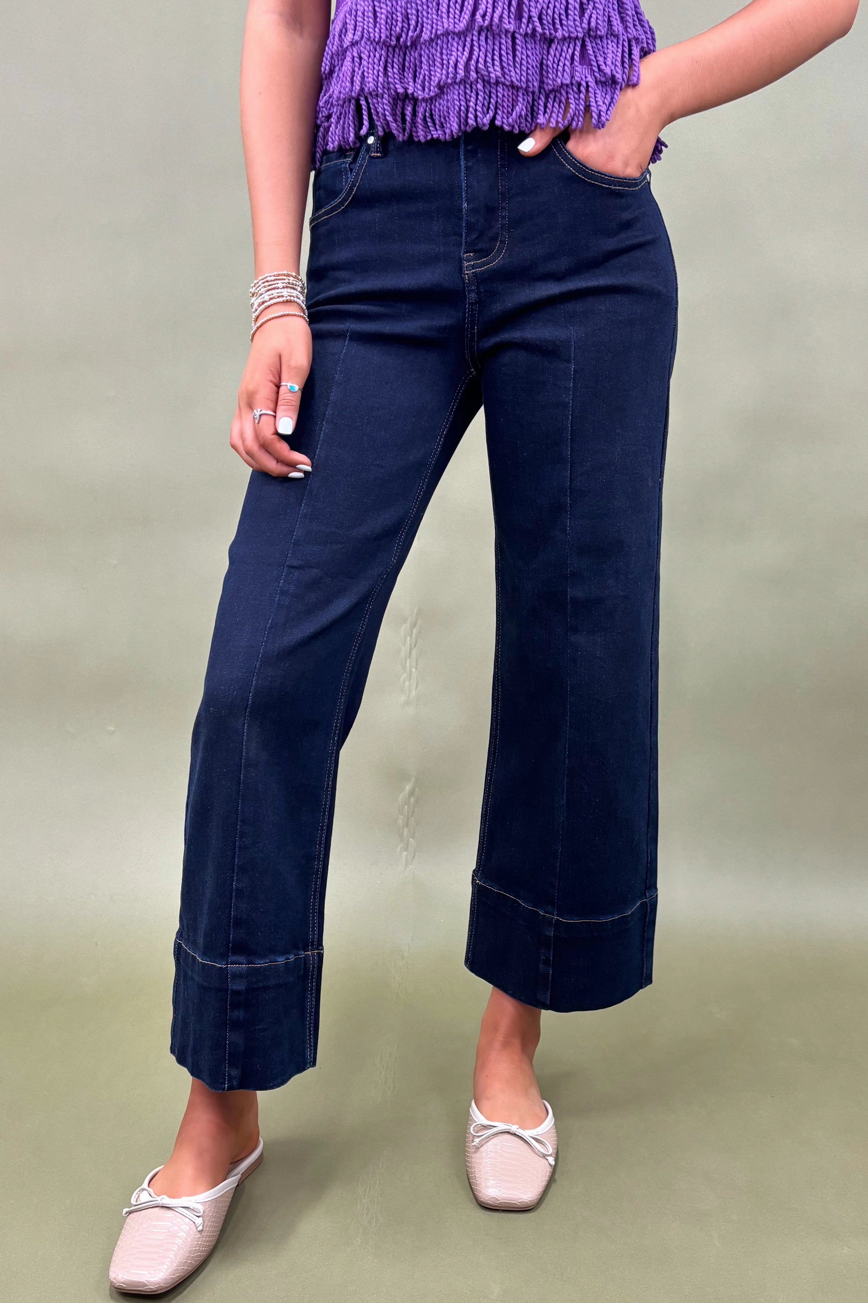 The Midnight Wide Leg Jeans Casual Performance All Day Use