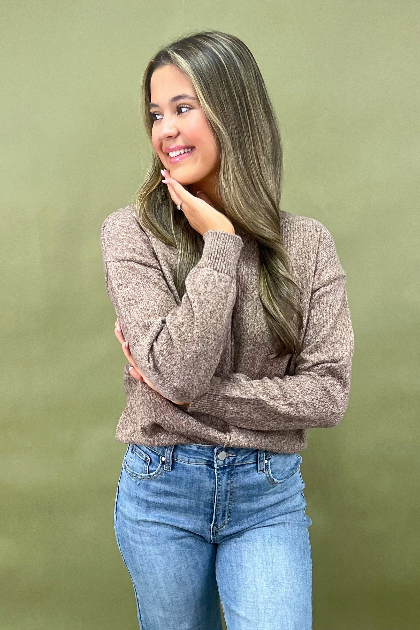 SweatAbsorbent MoistureWicking Material The Mocha Moments Sweater