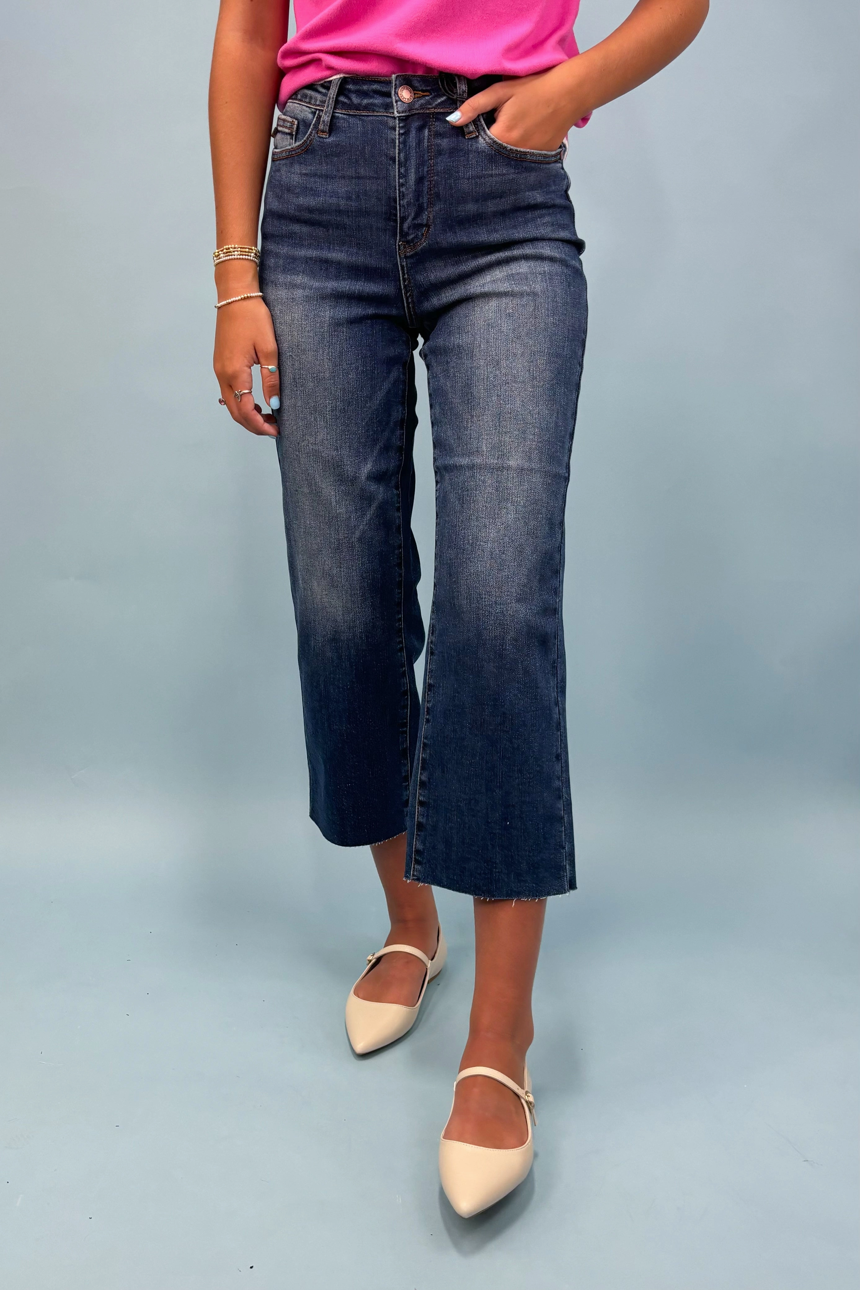 Mesh Lined The Monica Wide Leg Jeans