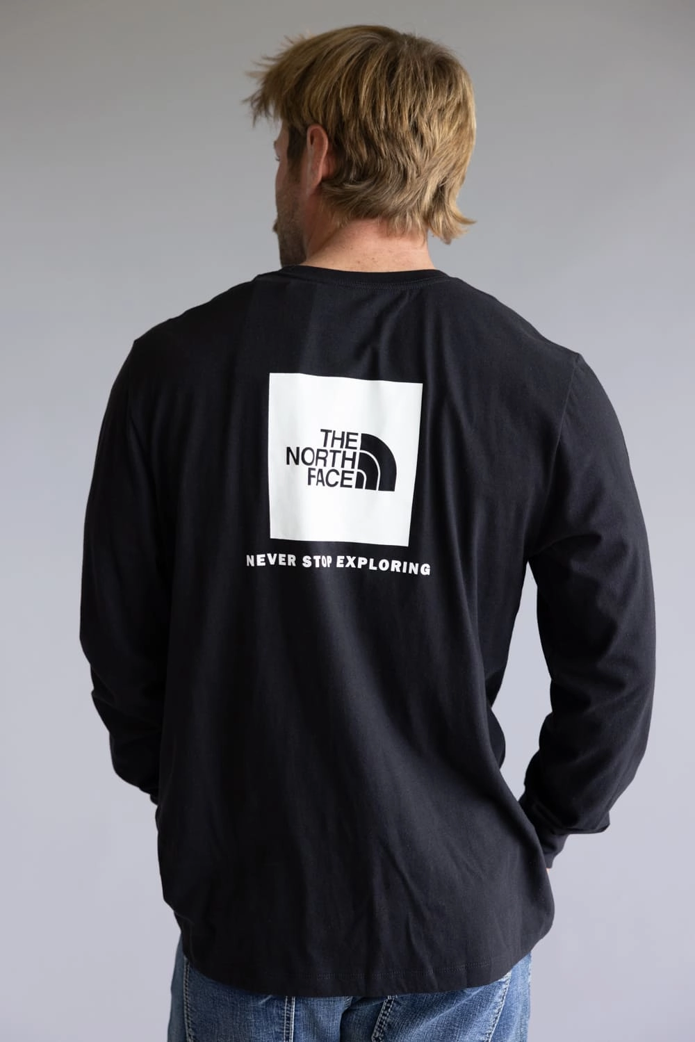 EasyCare Fabric Short Sleeve The North Face Box Graphic Long Sleeve T-Shirt for Men in Black | NF0A8B68-KY4