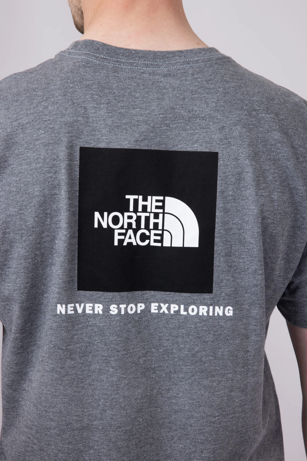 The North Face Core Box Graphic T-Shirt for Men in Grey | NF0A8B6K-CQI-GREY Collared