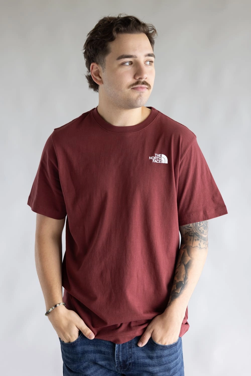 Chic Casual Wear print design The North Face Half Dome T-Shirt for Men in Sumac Red | NF0A8B6K-0VO