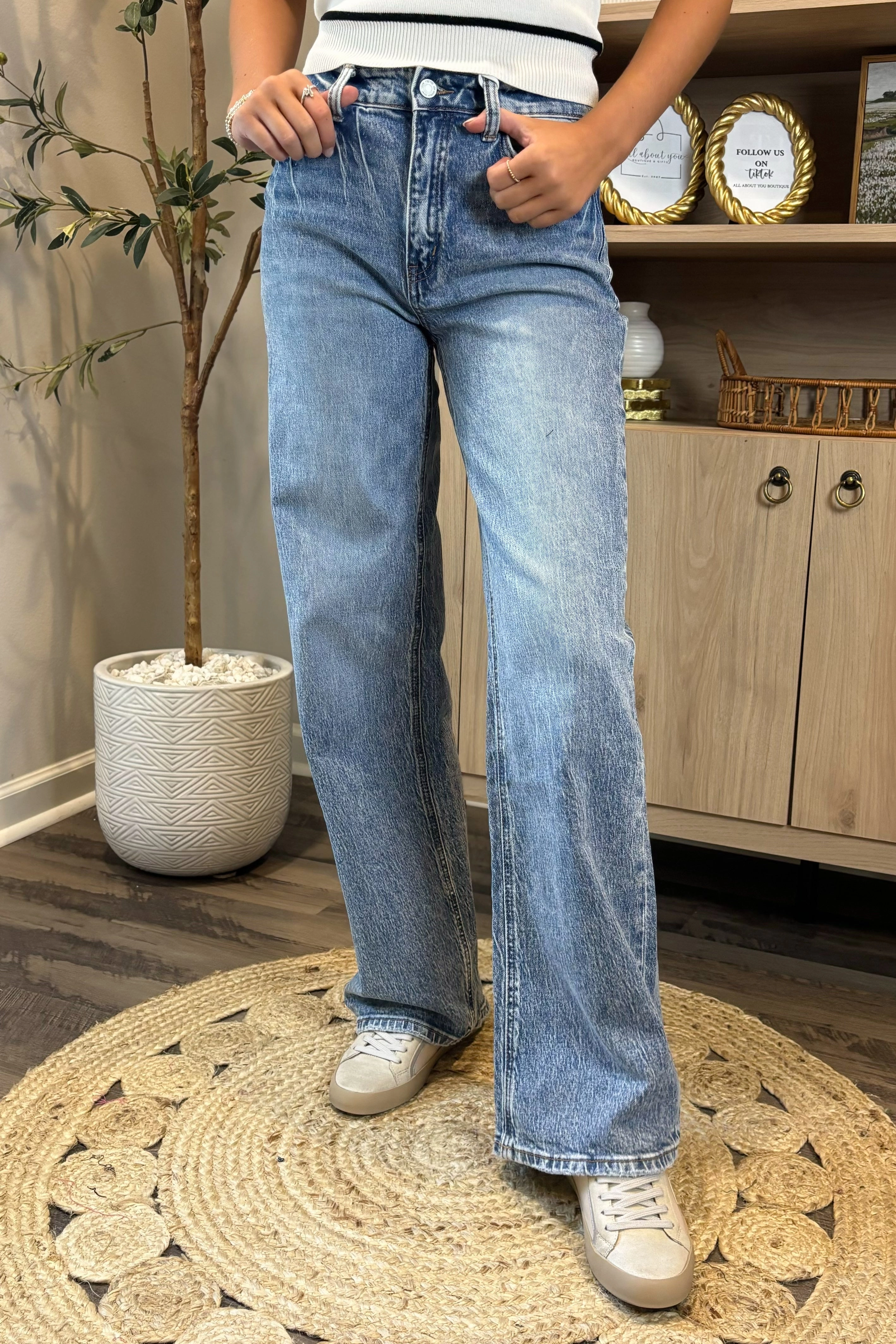 RecycledPolyester The Silas High Rise Wide Leg Jeans