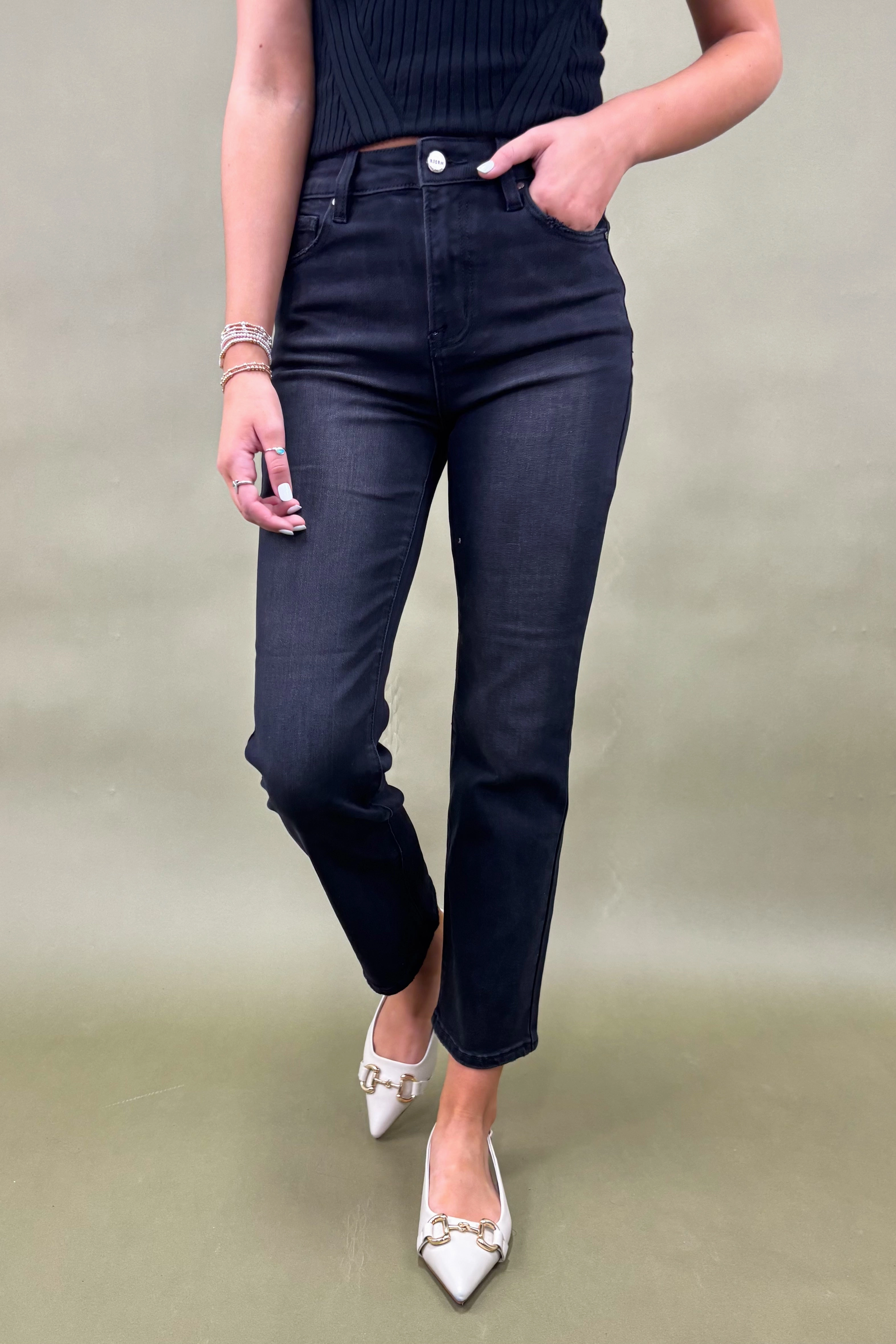 NonRestrictiveCut AdjustableWaistband The Stella Straight Jean