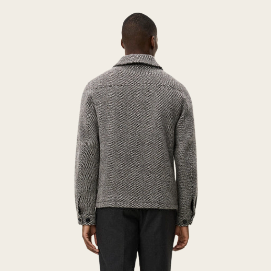 Marseille Twill Wool Jacket (Salt Pepper) Transitional Daily Fit