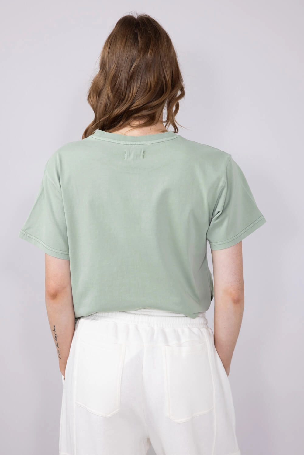 Thread & Supply Katelin T-Shirt for Women in Green | T1488CKNTS-AQUAGREY FadeResistant Coating Comfy Fit