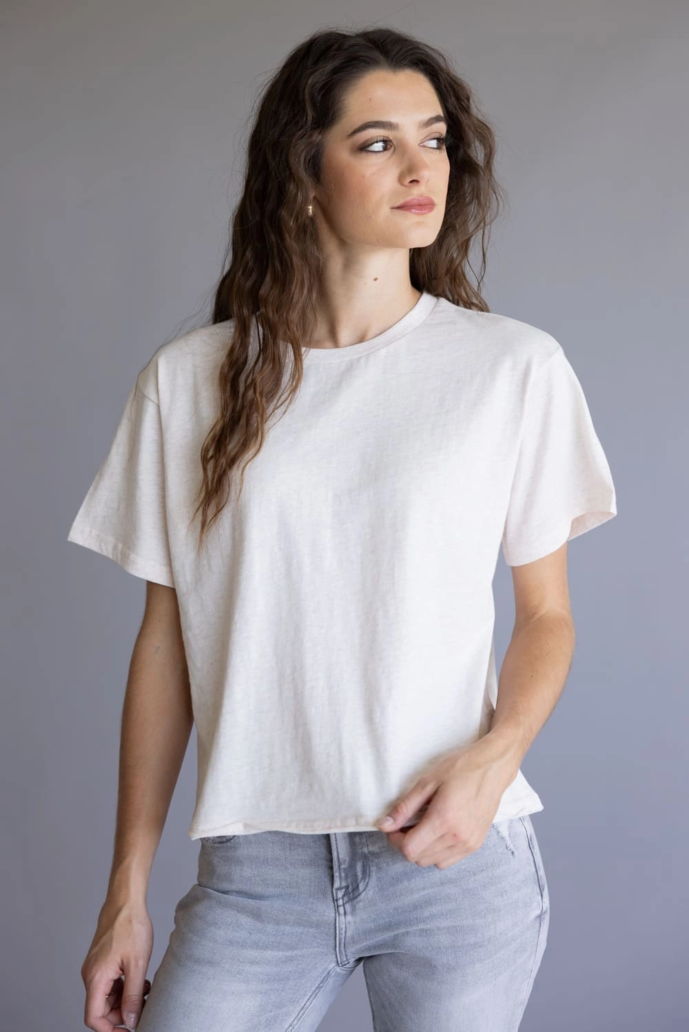 Thread & Supply Katelin T-Shirt for Women in Pink Oatmeal | T1488CKNTS-PINKOATMEAL Office Casual