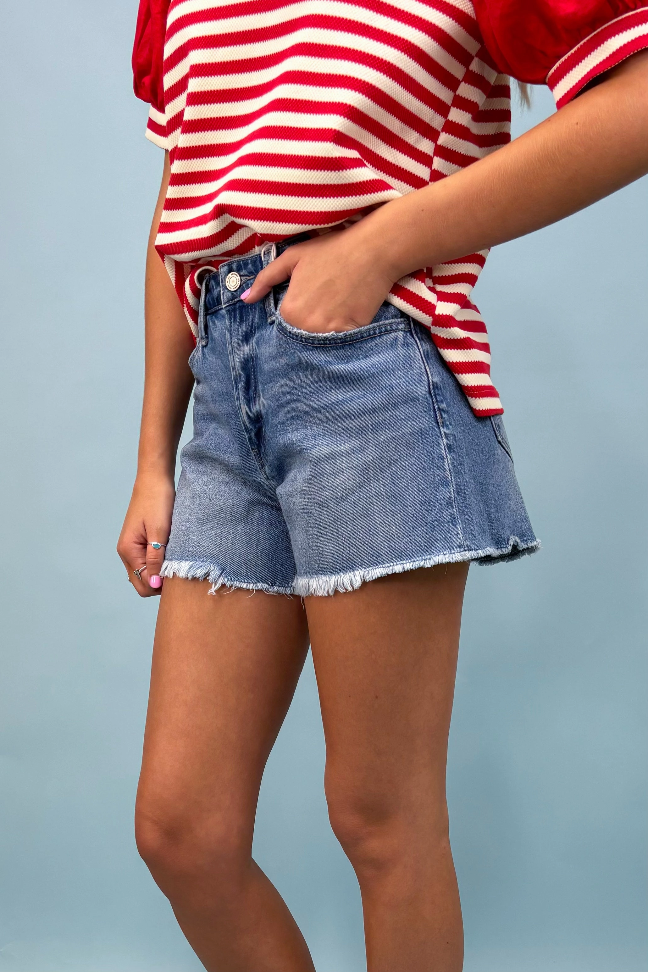 The Maeve High Rise Denim Shorts Modern Design