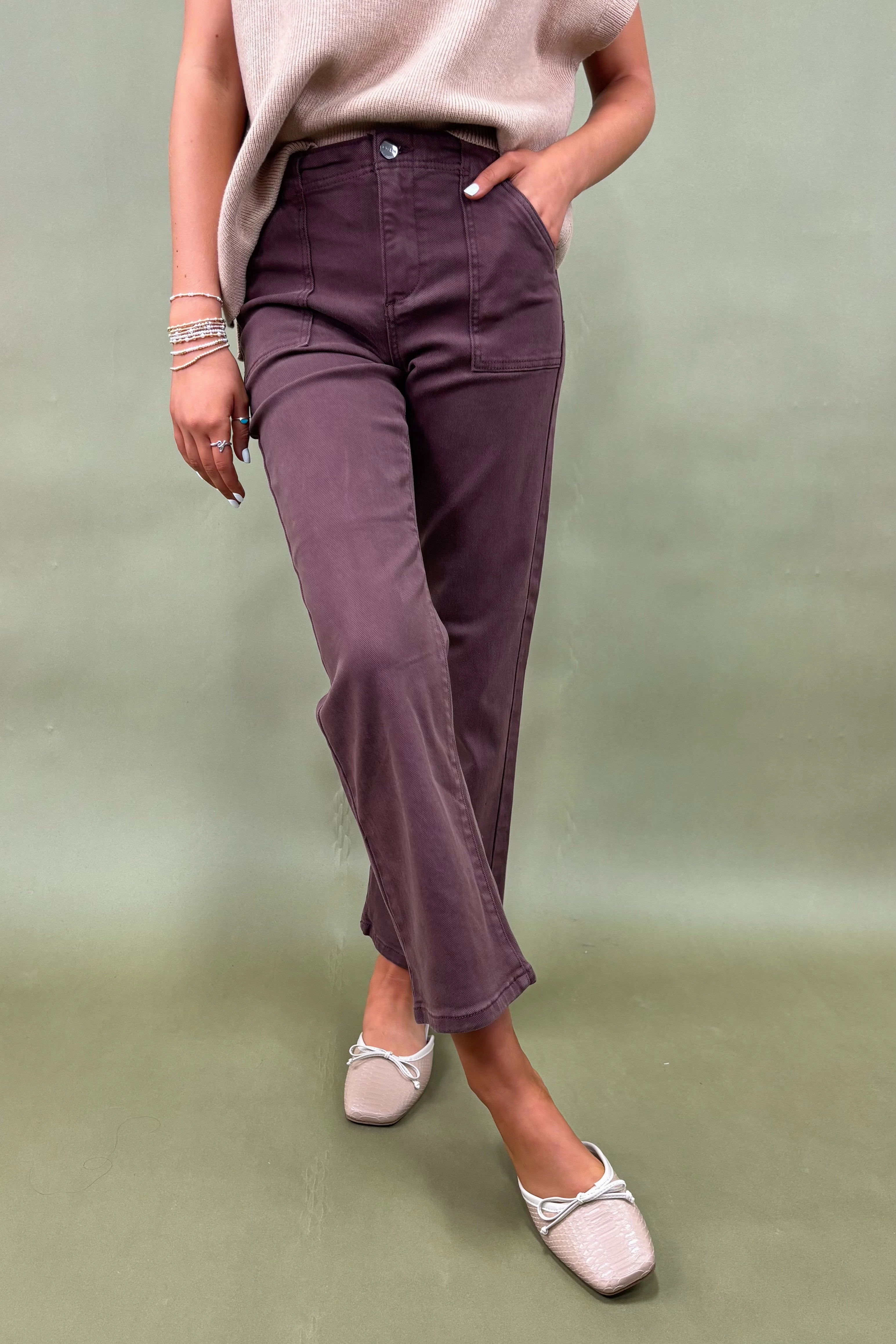 The Mocha Patch Pocket Jeans Quick Conversion Hem snag resistant