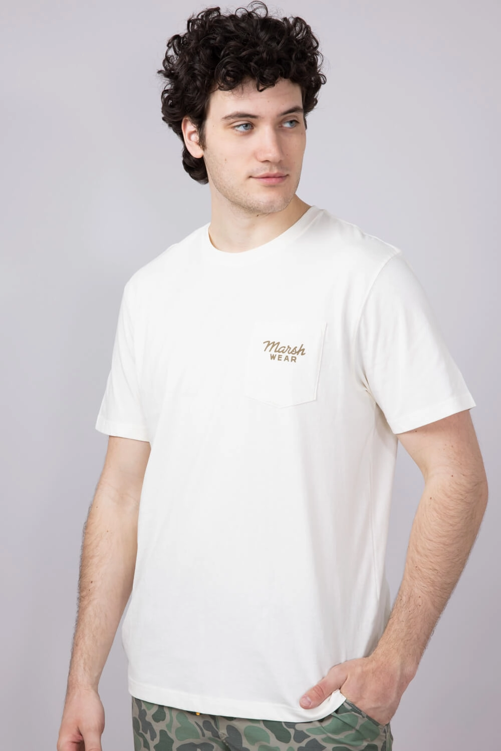 Marsh Wear Release Fish T-Shirt for Men in Vintage White | MWT1093-VWHT Modern Layering Chic Comfort