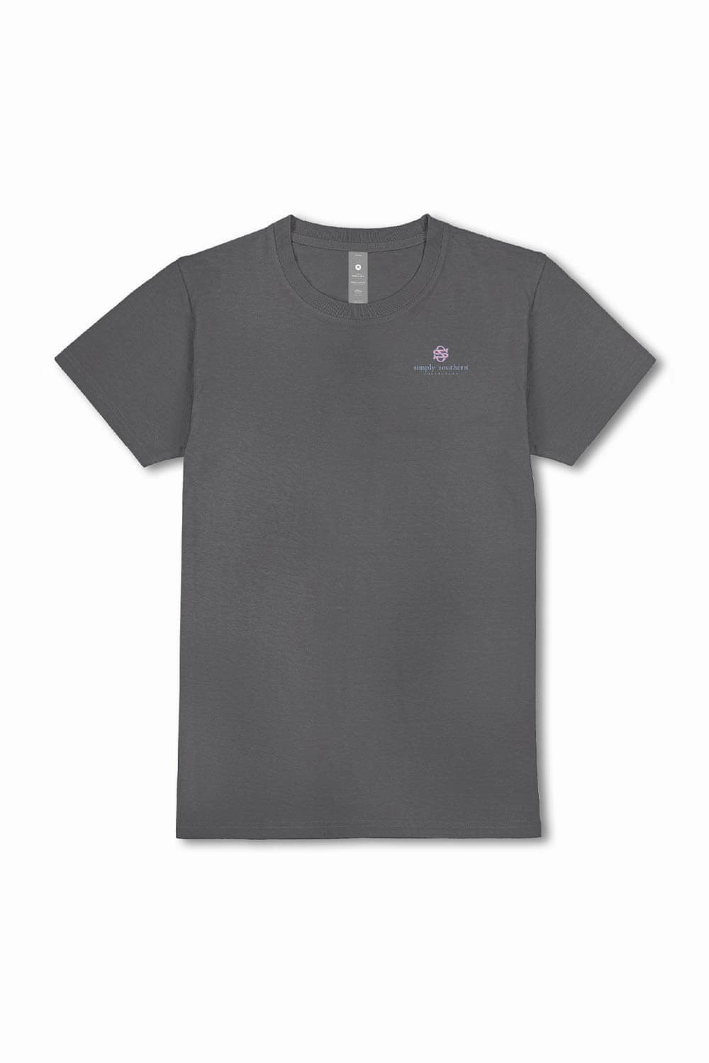 Breathable Comfort Fit Perfect Wear Simply Southern Happiness Blooms T-Shirt for Women in Coal | SS-HAPPY-WSHCOAL