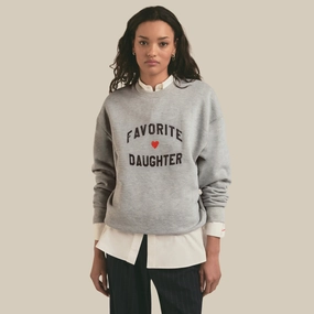Favorite Daughter Heart Logo Sweatshirt (Heather Grey) Fashionable Hoodie