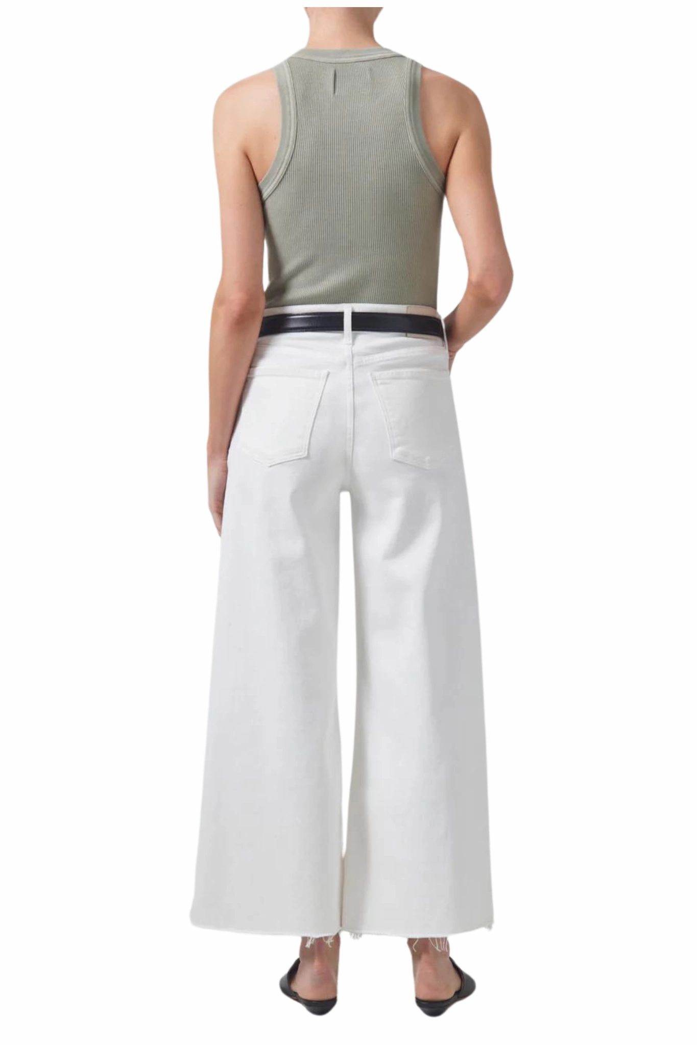 Breathable Travel Outfit Brunch Outfit Lyra Crop Wide Leg in White