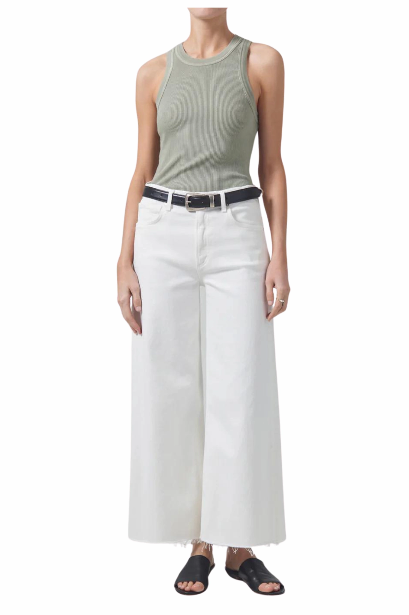 Lyra Crop Wide Leg in White Travel Outfit Student Outfit Lightweight