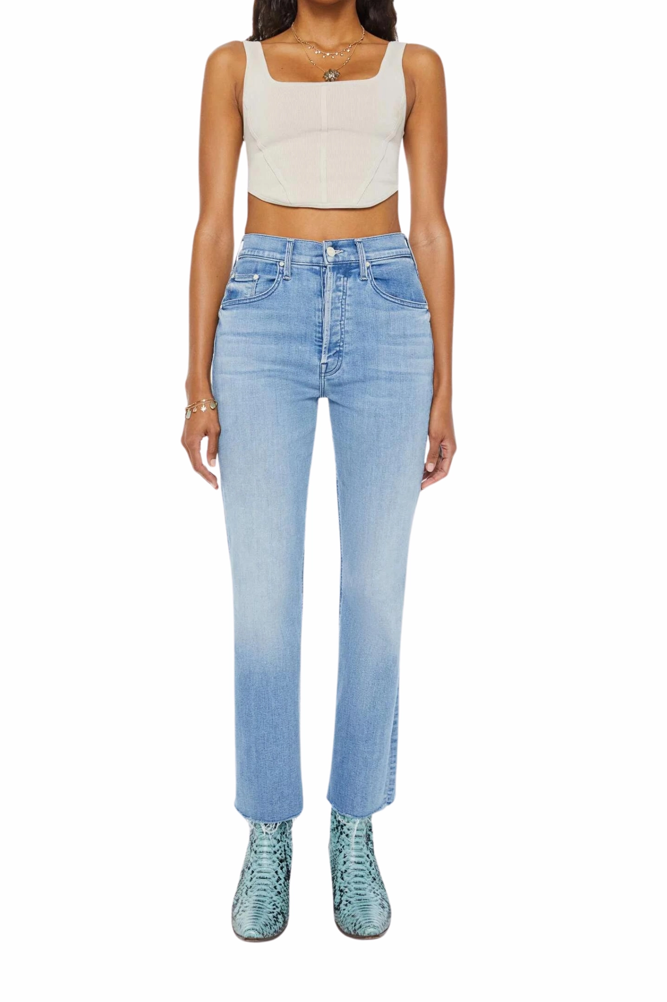 Vintage Lover Loose Tripper Ankle Fray in All Over the Map