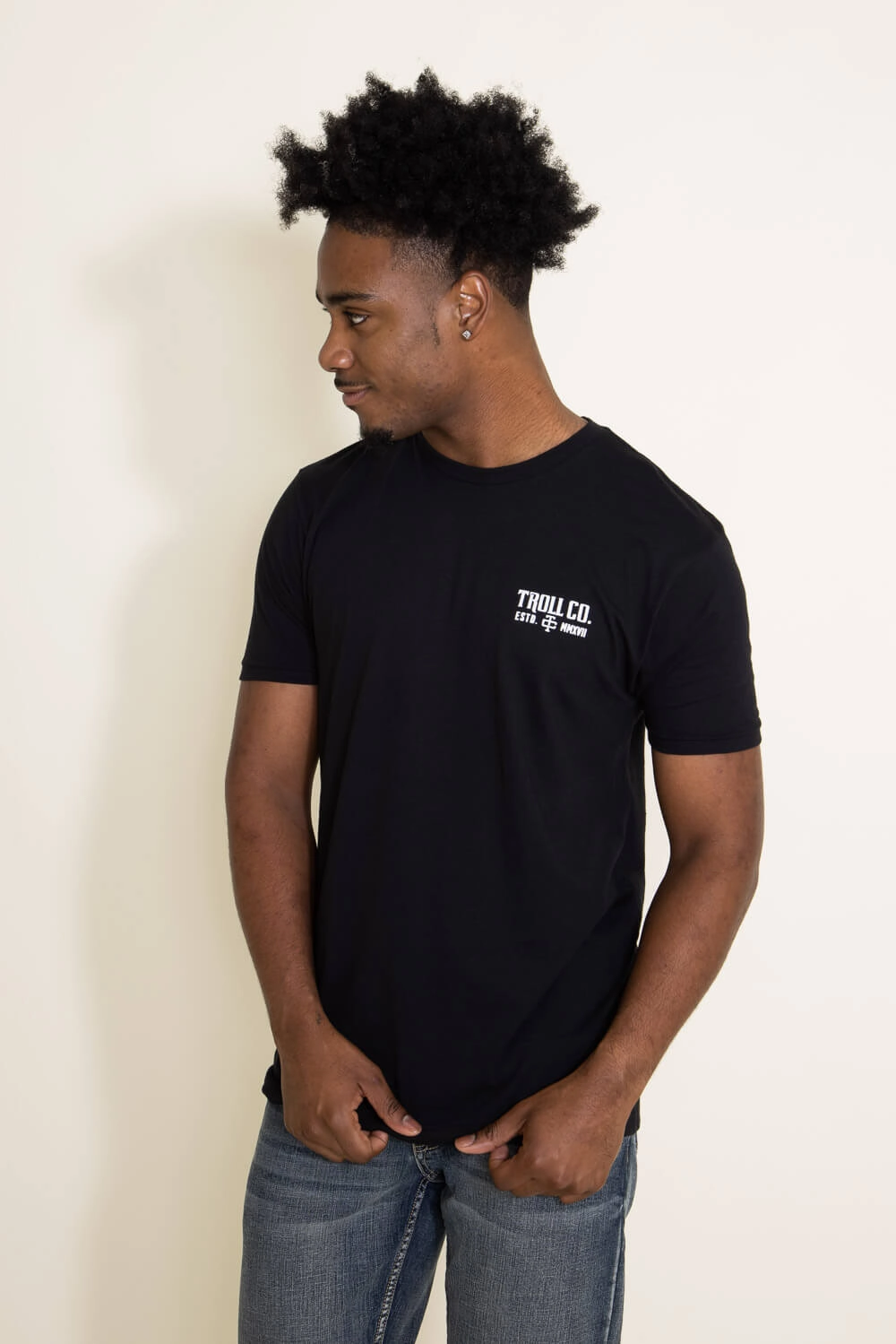 Troll Co Pay Me T-Shirt for Men in Black | TC0585-BLACK Stretch Knit