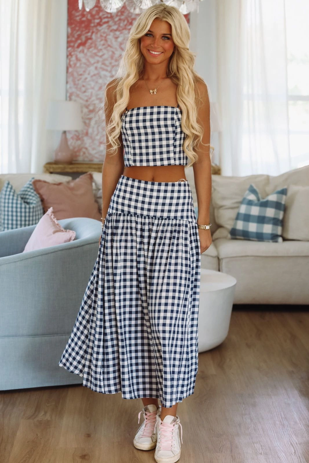 Stretch Waistband Design Vintage Hoodie Trophy Time Crop Top - Navy and White