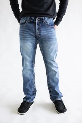 True Luck Afton Bootcut Stretch Jeans for Men | TL22031409 Streetwear Fan Minimalist Style Abrasion Resistance