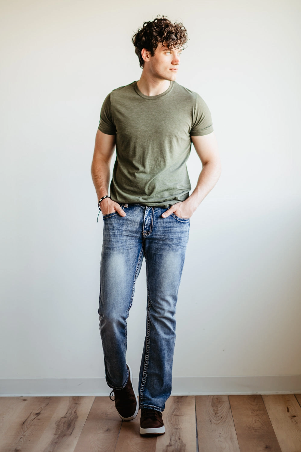 Quick Wash Luxury Textured Athlete Fit True Luck Arlington Bootcut Stretch Jeans for Men | TL17150019