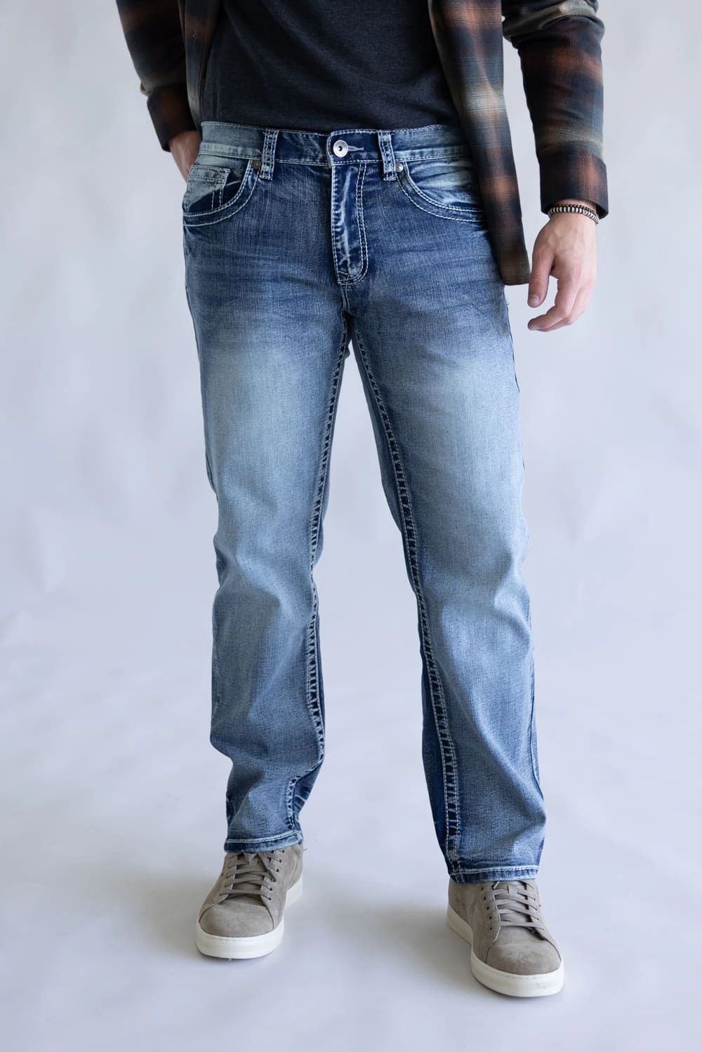 True Luck Ballen Straight Leg Jeans for Men | TL22031406 Straight Cut