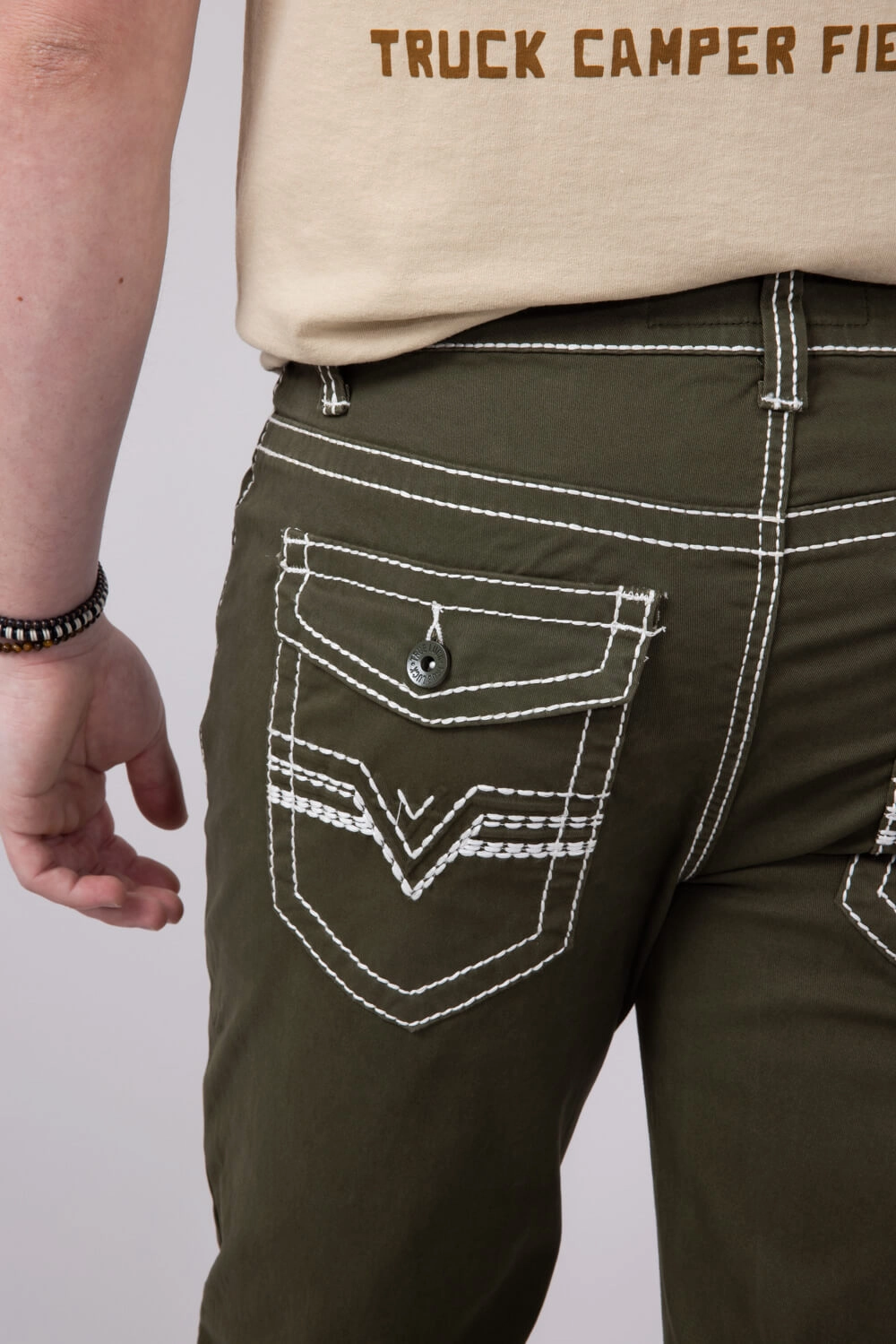 True Luck Blake Bootcut Jeans for Men in Olive | TL16350002-OLIVE Daily Casual