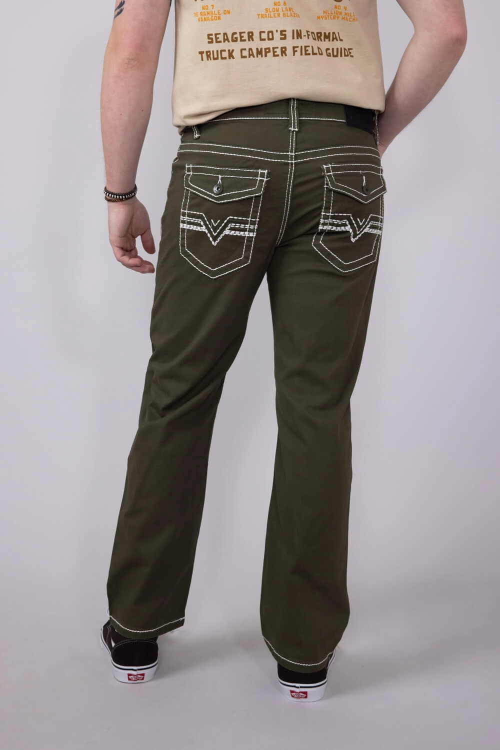Effortless Clothing Neutral Tones True Luck Blake Bootcut Jeans for Men in Olive | TL16350002-OLIVE