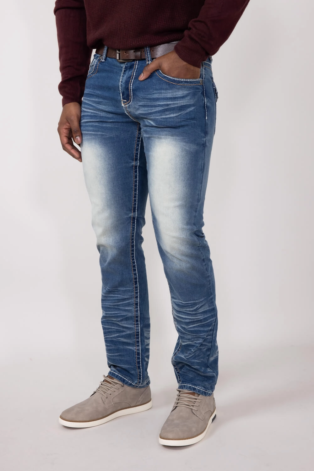 True Luck Calvin Straight Jeans for Men in Medium Wash | TL24010512 Fit For Life