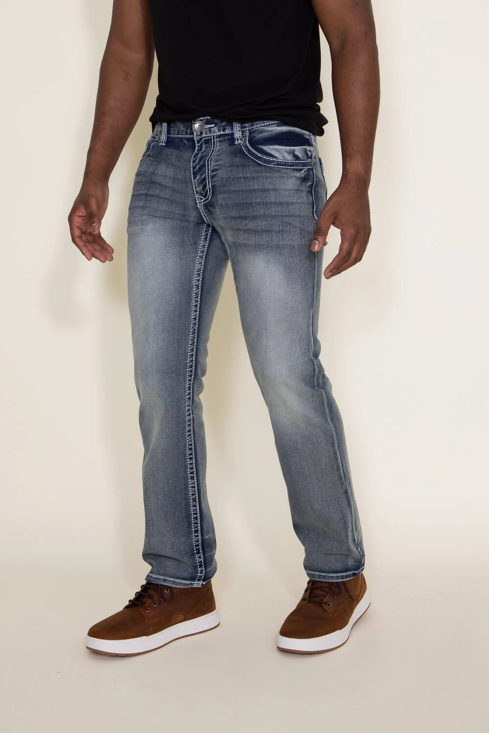 True Luck Dominic Bootcut Stretch Jeans for Men | TL15350239 Daily Favorite Sleek Option