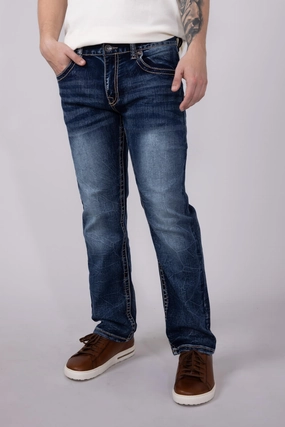 True Luck Mason Bootcut Stretch Jeans for Men | TL19350407 All Fit Design Non Stretch Denim