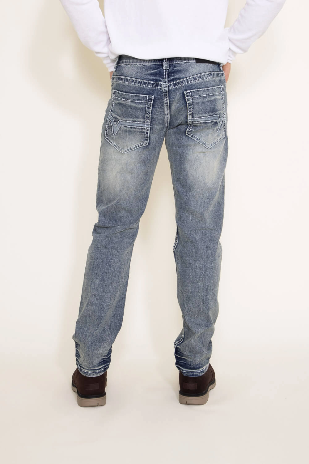 True Luck Melvin Straight Jeans for Men | TL15350136 Sleek Waist Design Work Meeting Relaxed Style